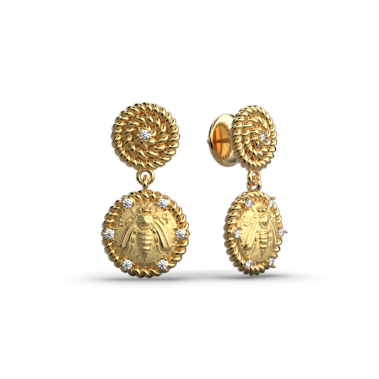 Diamond Earrings in Ancient Greek Style - Oltremare Gioielli