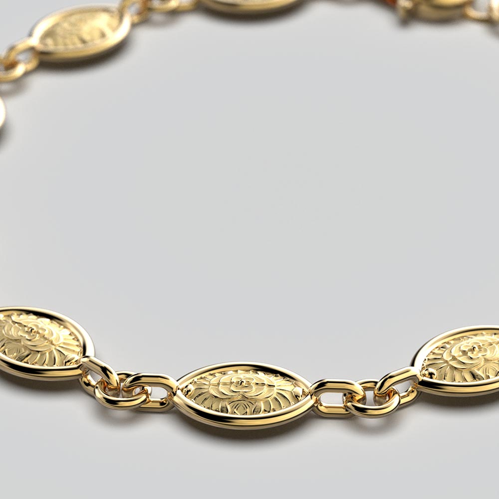 Bracciale in oro in stile barocco italiano