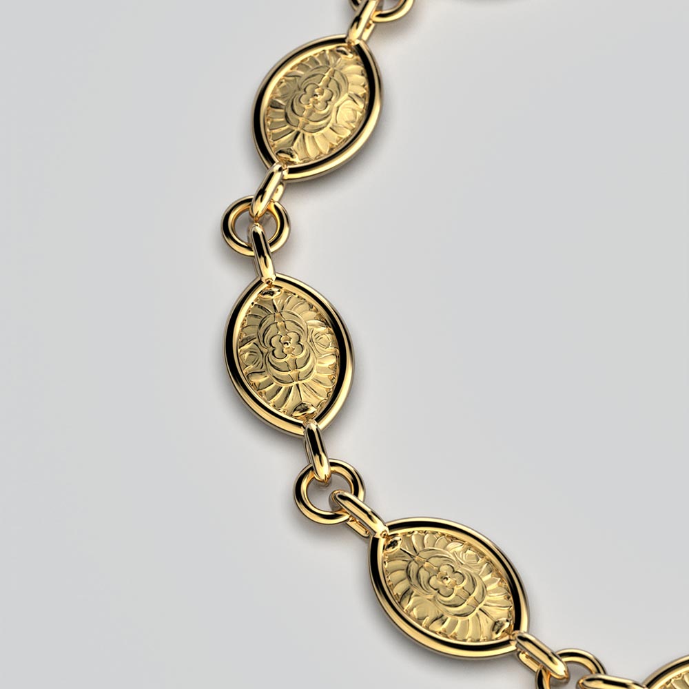 Italian Baroque Style Gold Bracelet