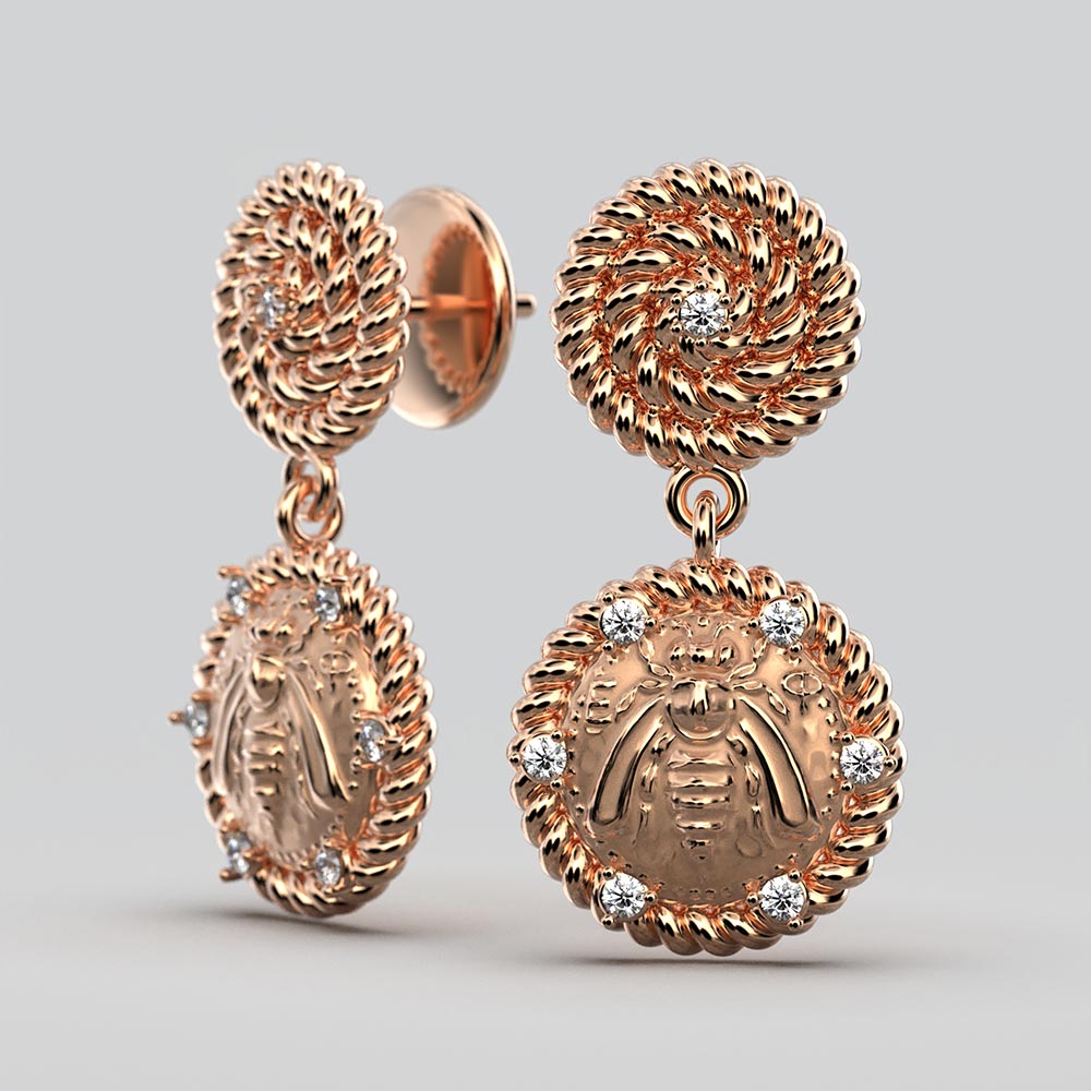 Diamond Earrings in Ancient Greek Style - Oltremare Gioielli