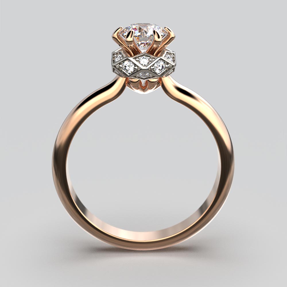 Natural Diamond Engagement Ring Made in Italy