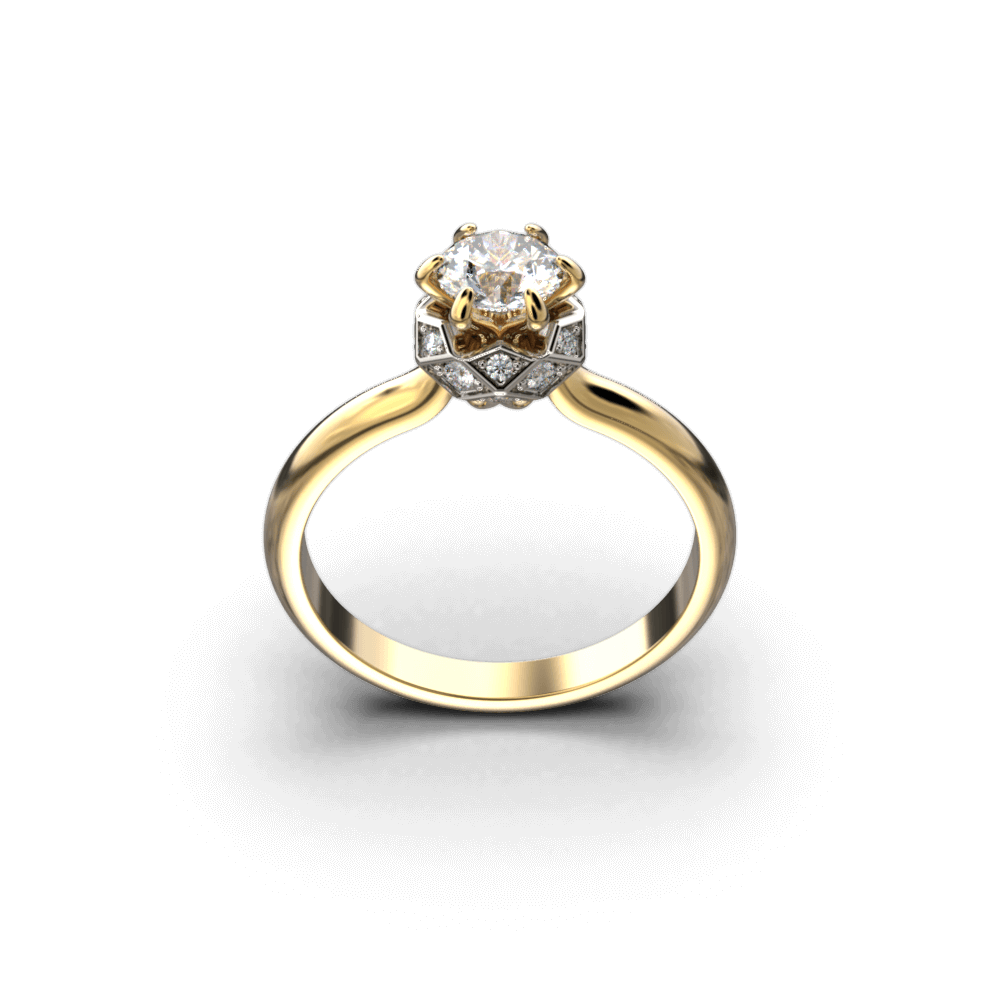 Italian diamond engagement ring made in Italy by Oltremare Gioielli