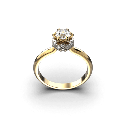 Italian diamond engagement ring made in Italy by Oltremare Gioielli