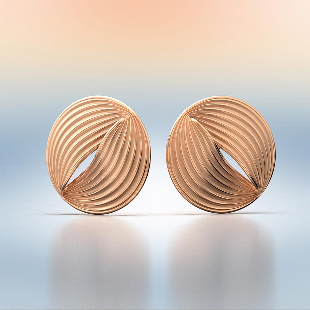 Modern Round Stud Earrings Made in Italy - Oltremare Gioielli