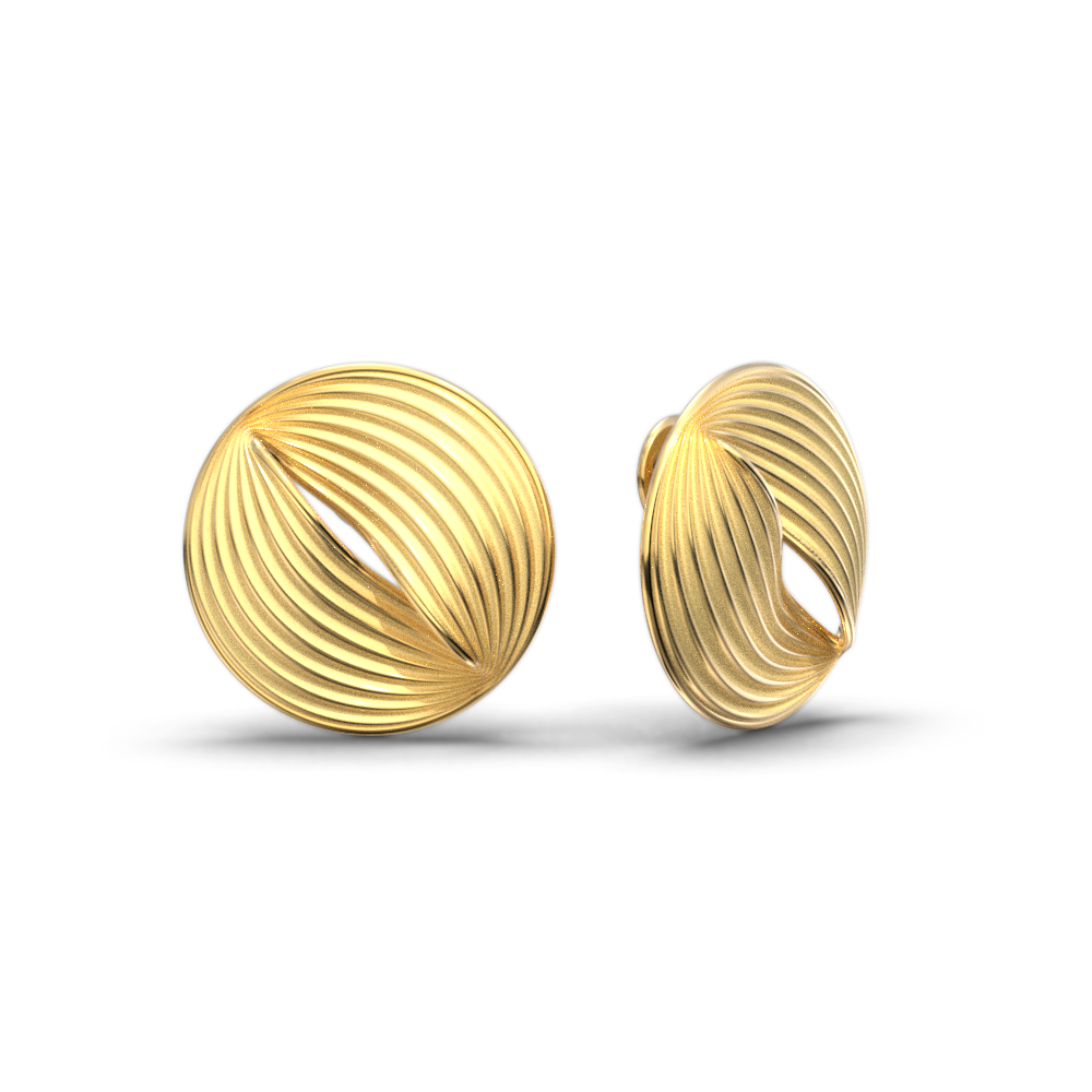 Modern elegant gold stud earrings made in Italy in 14k or 18k by Oltremare Gioielli