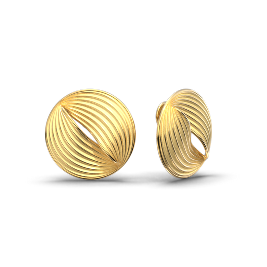 Modern elegant gold stud earrings made in Italy in 14k or 18k by Oltremare Gioielli