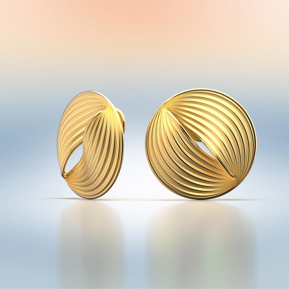 Modern Round Stud Earrings Made in Italy - Oltremare Gioielli