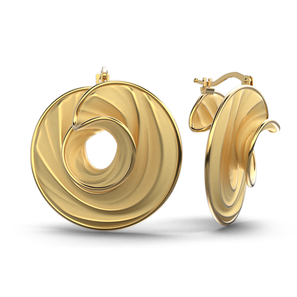 Italian gold hoop earrings made in Italy in 14k or 18k genuine gold by Oltremare Gioielli