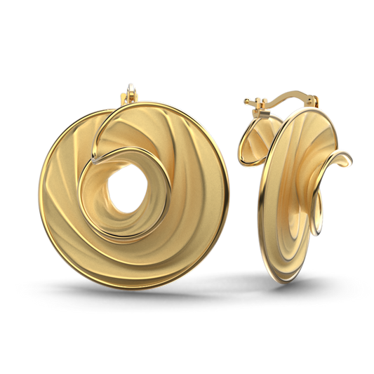Italian gold hoop earrings made in Italy in 14k or 18k genuine gold by Oltremare Gioielli