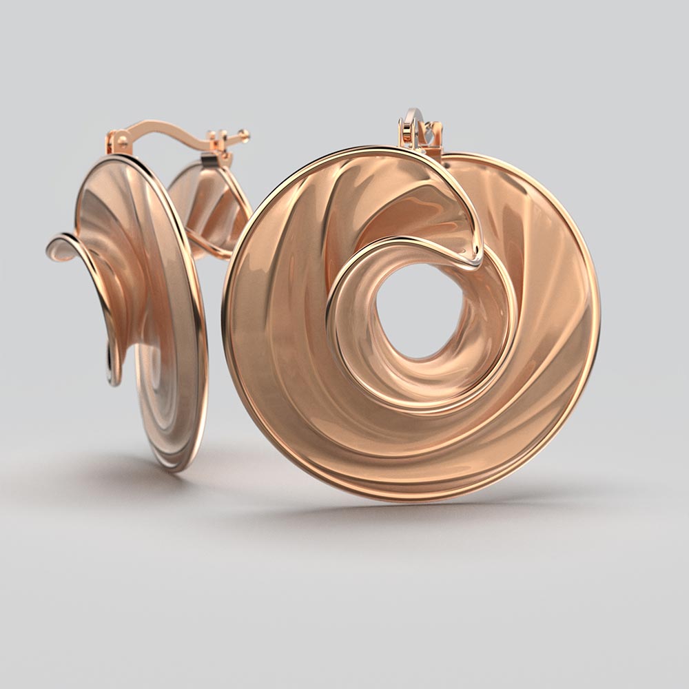 Italian gold hoop earrings made in Italy in 14k or 18k genuine gold by Oltremare Gioielli