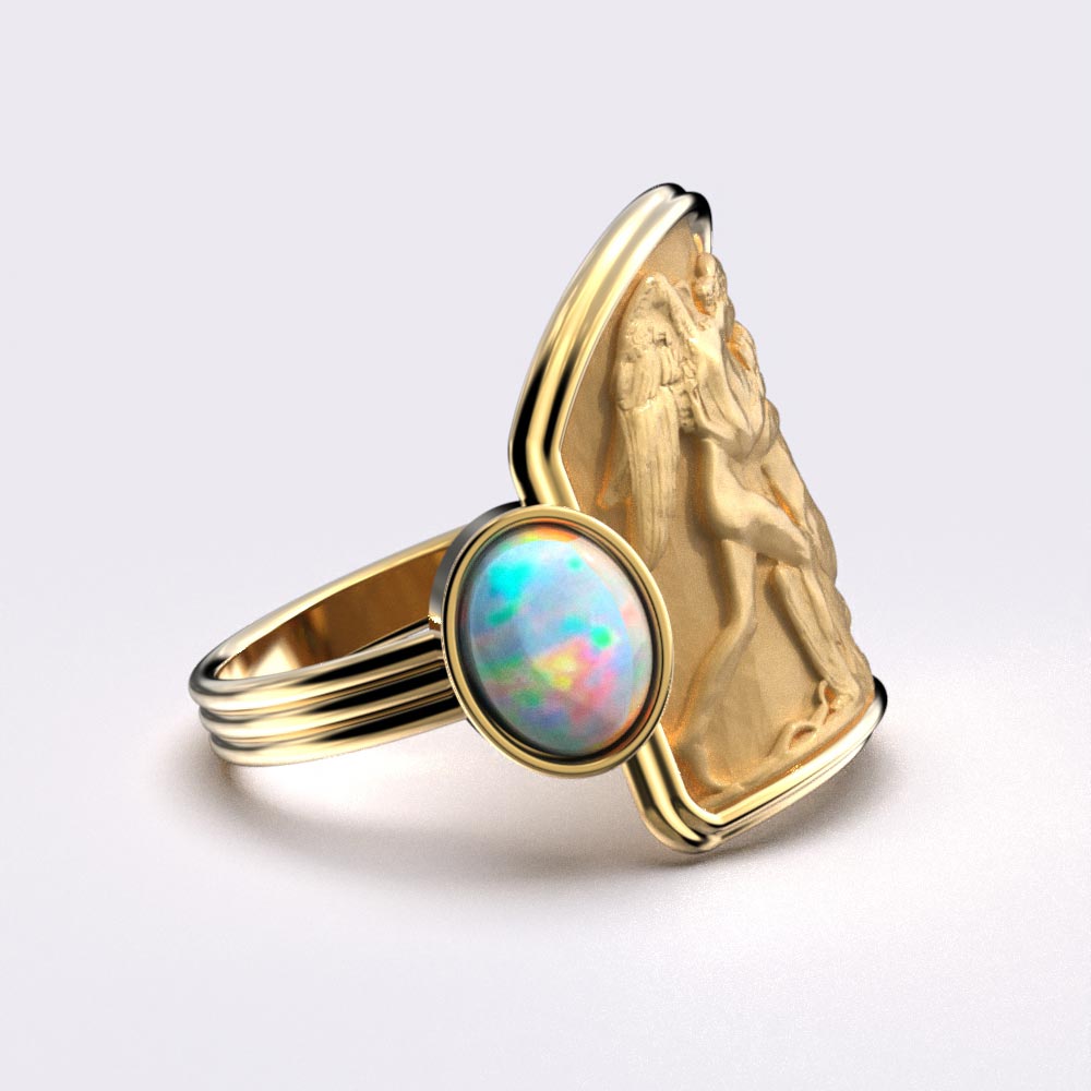 Anello in oro Love And Psyche con opali naturali Welo