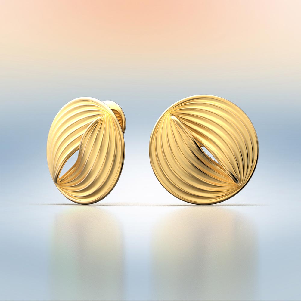 Statemen Round Gold Earrings - Oltremare Gioielli