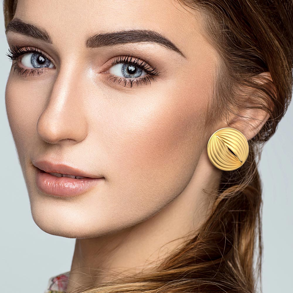 Statemen Round Gold Earrings - Oltremare Gioielli