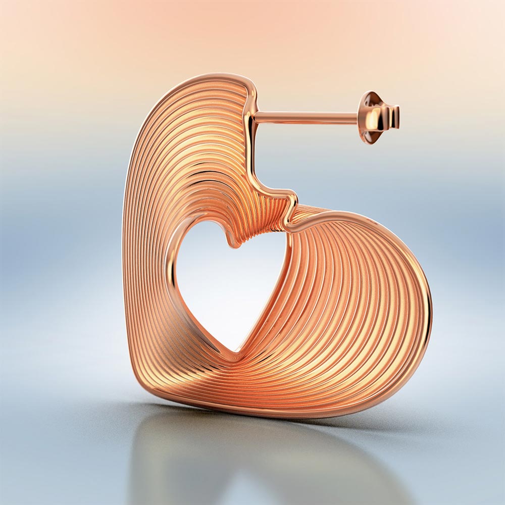 Modern Heart Hoop Earrings - Oltremare Gioielli