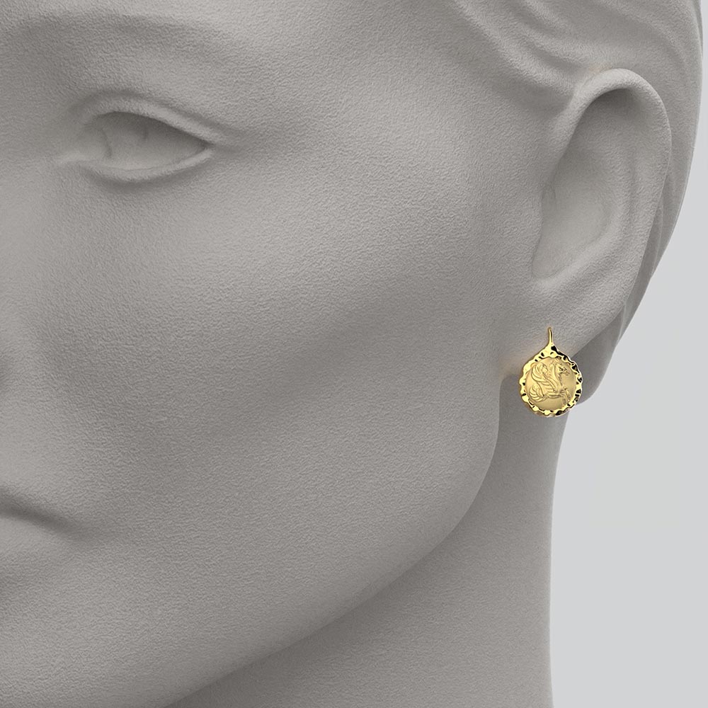 Pegasus Gold Coin Earrings - Oltremare Gioielli