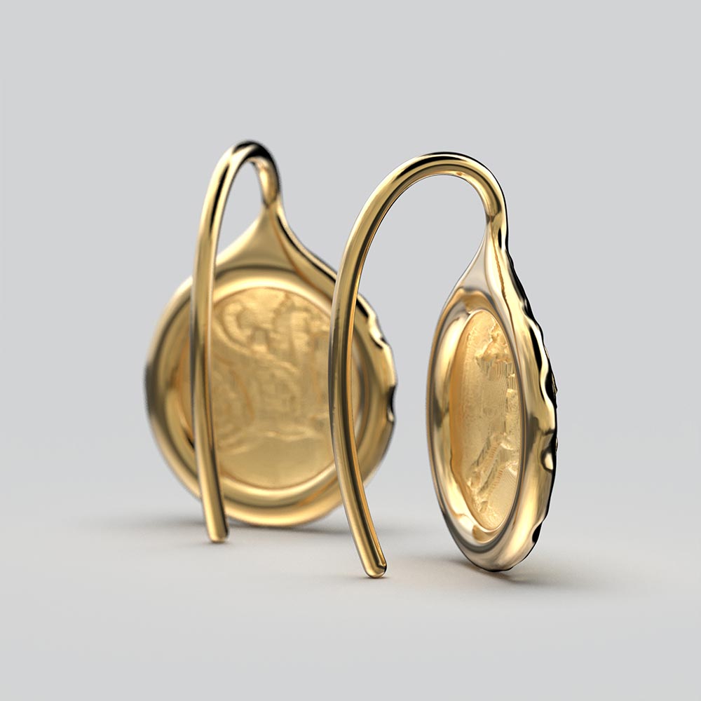 Pegasus Gold Coin Earrings - Oltremare Gioielli
