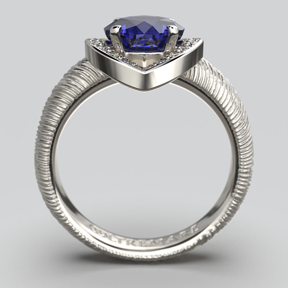 Anello di fidanzamento con tanzanite e diamanti Made in Italy