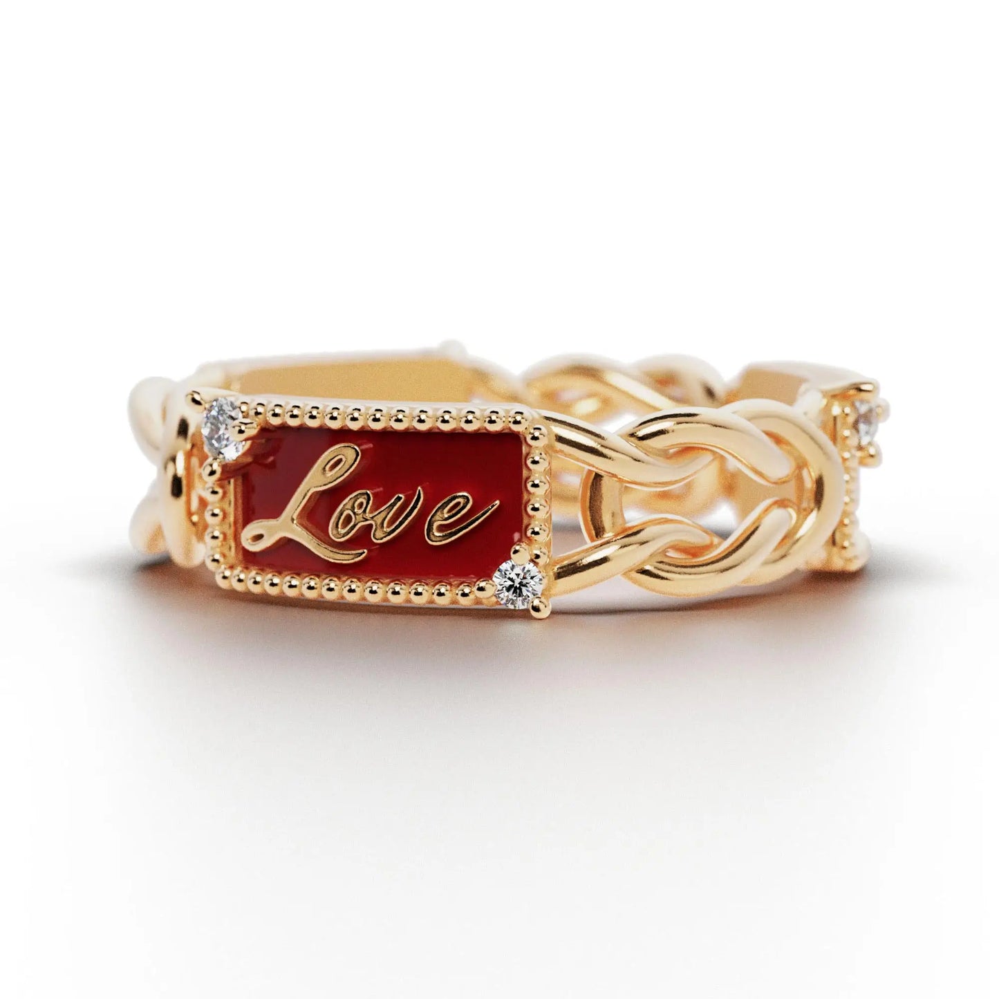 Live Laugh Love Gold Diamond Ring