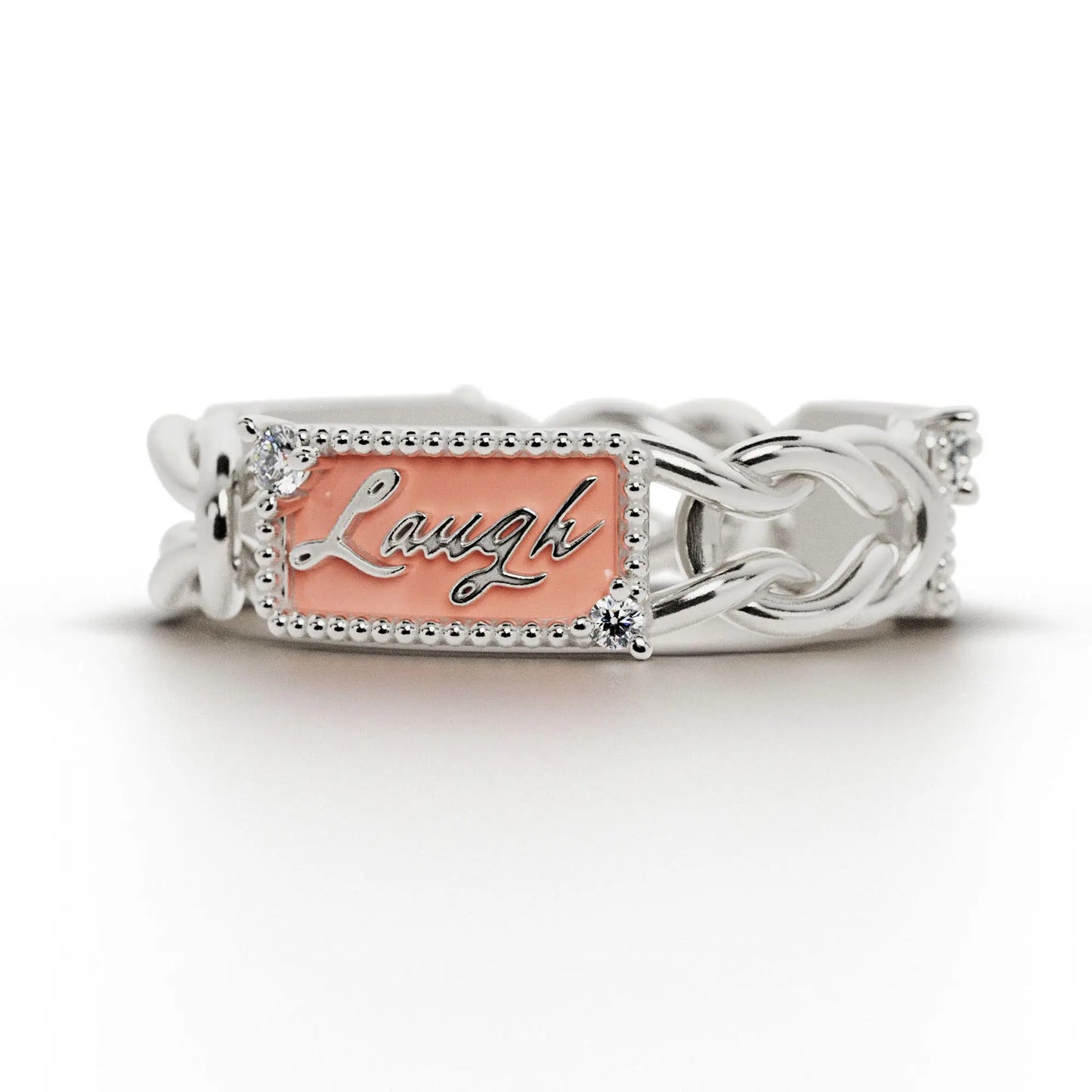 Live Laugh Love Gold Diamond Ring