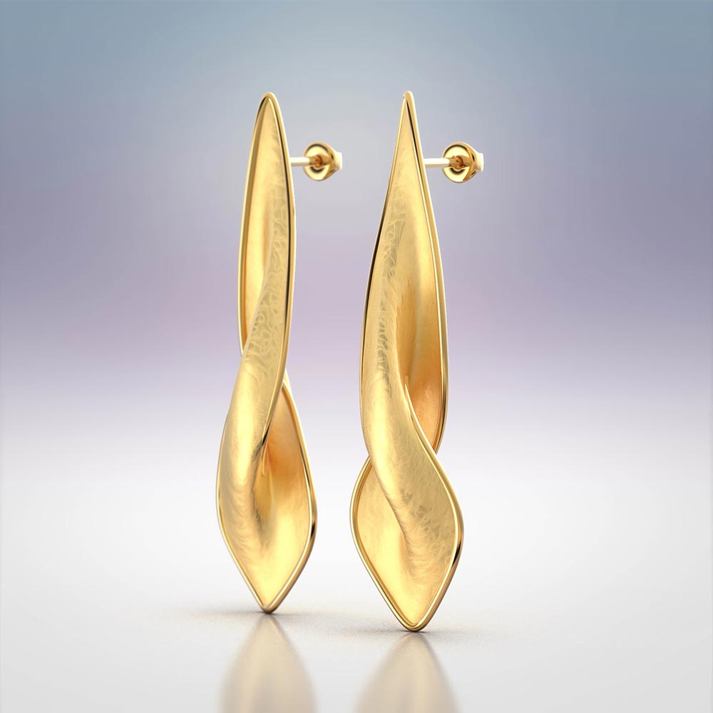 Stunning Long Gold Earrings - Oltremare Gioielli