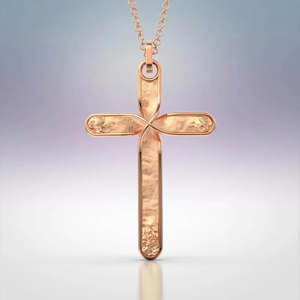 Men's gold cross pendant necklace made in Italy