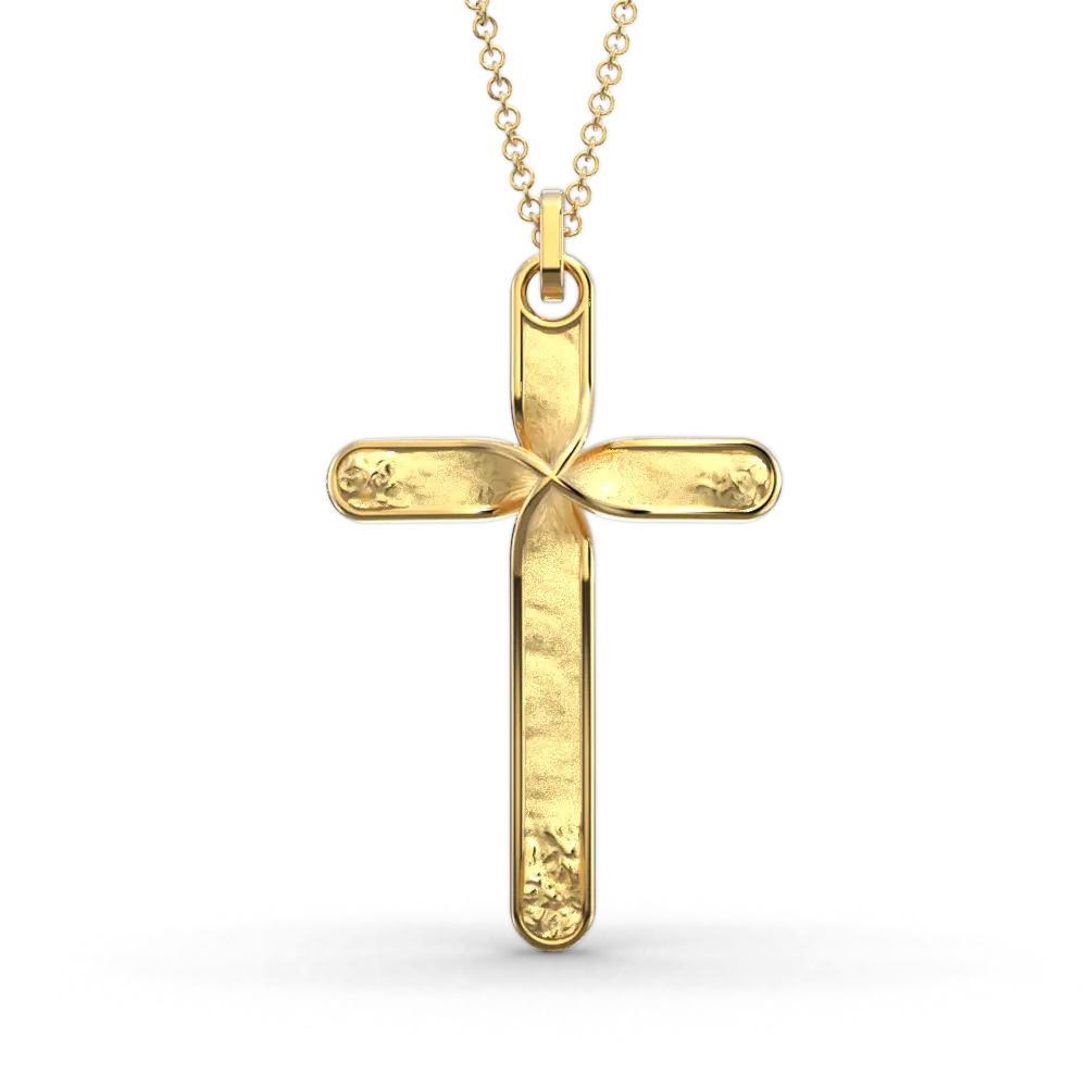 Men's gold cross pendant necklace made in Italy