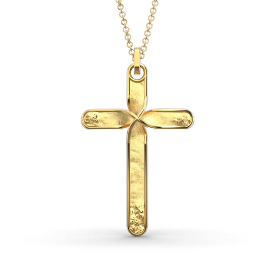 Men's gold cross pendant necklace made in Italy