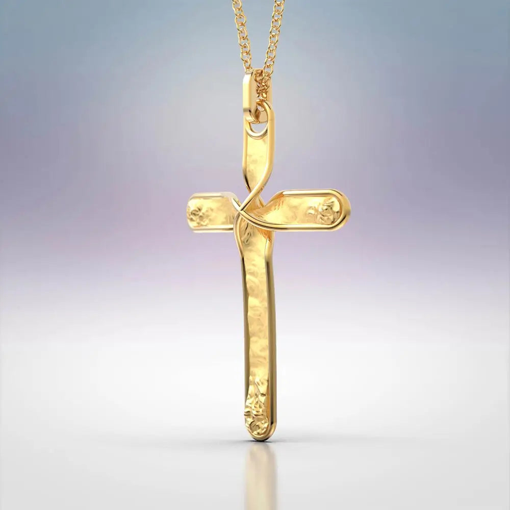 Men's gold cross pendant necklace made in Italy