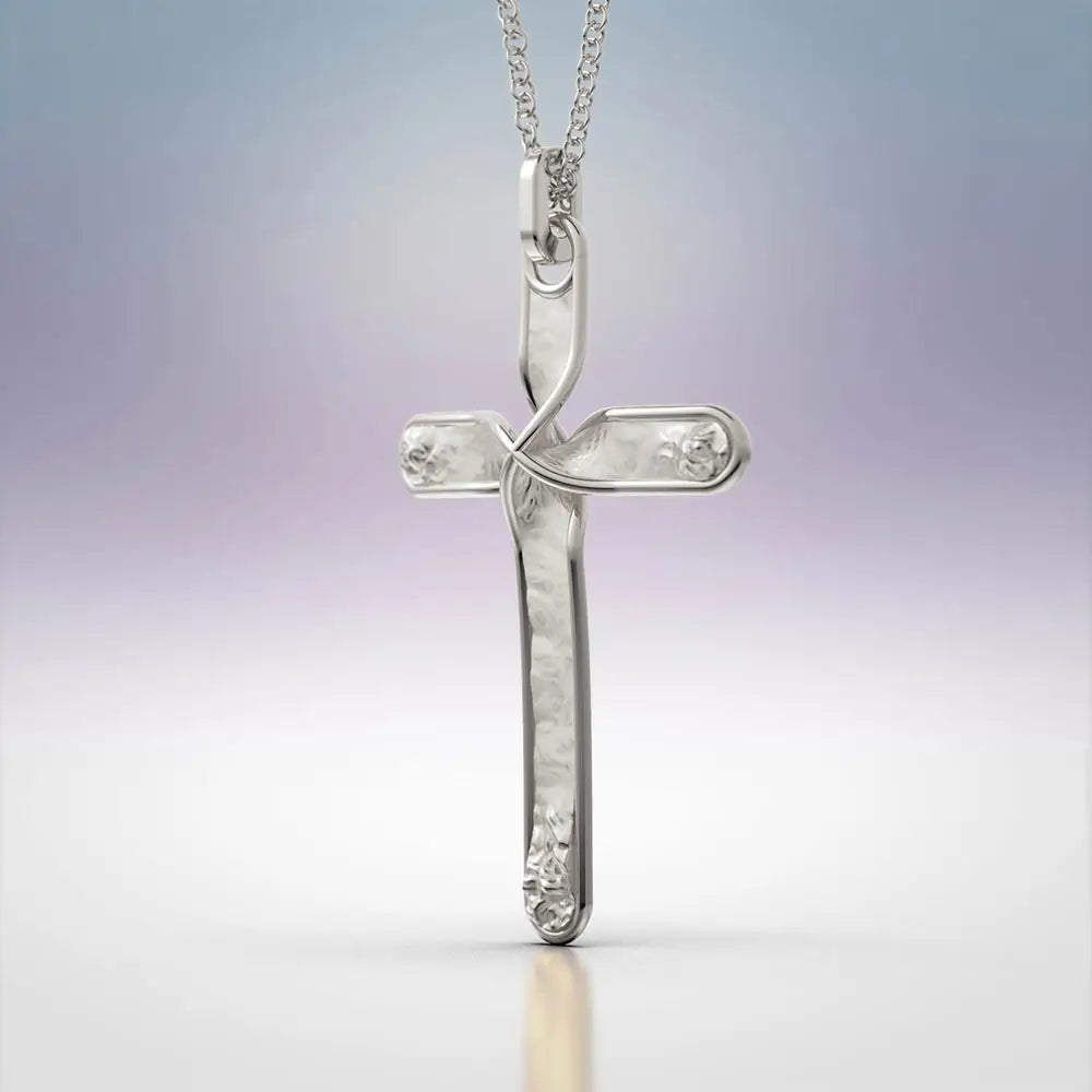 Men's gold cross pendant necklace made in Italy