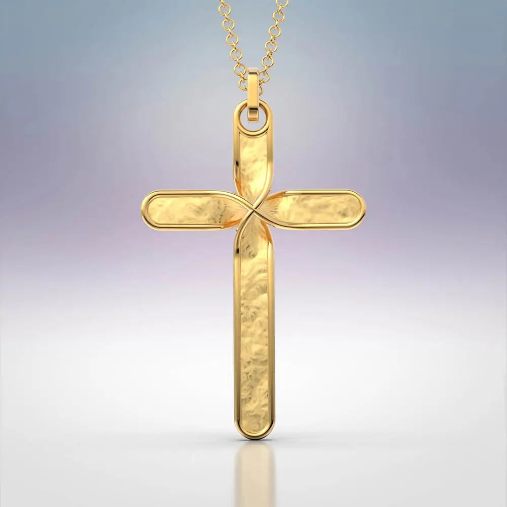 Men's gold cross pendant necklace made in Italy