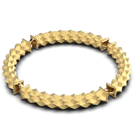 Semi-Rigid Gold Bracelet - Oltremare Gioielli