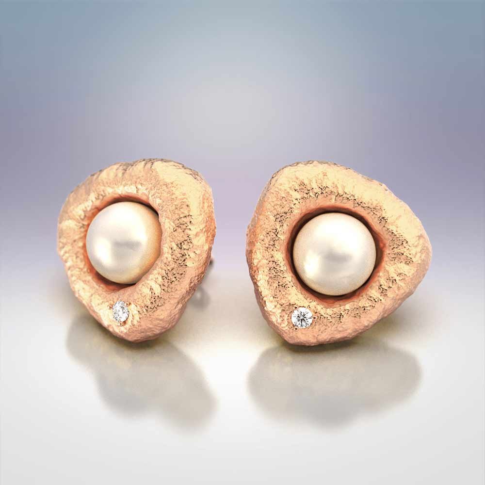 Pearl and Diamond Earrings Made in Italy - Oltremare Gioielli