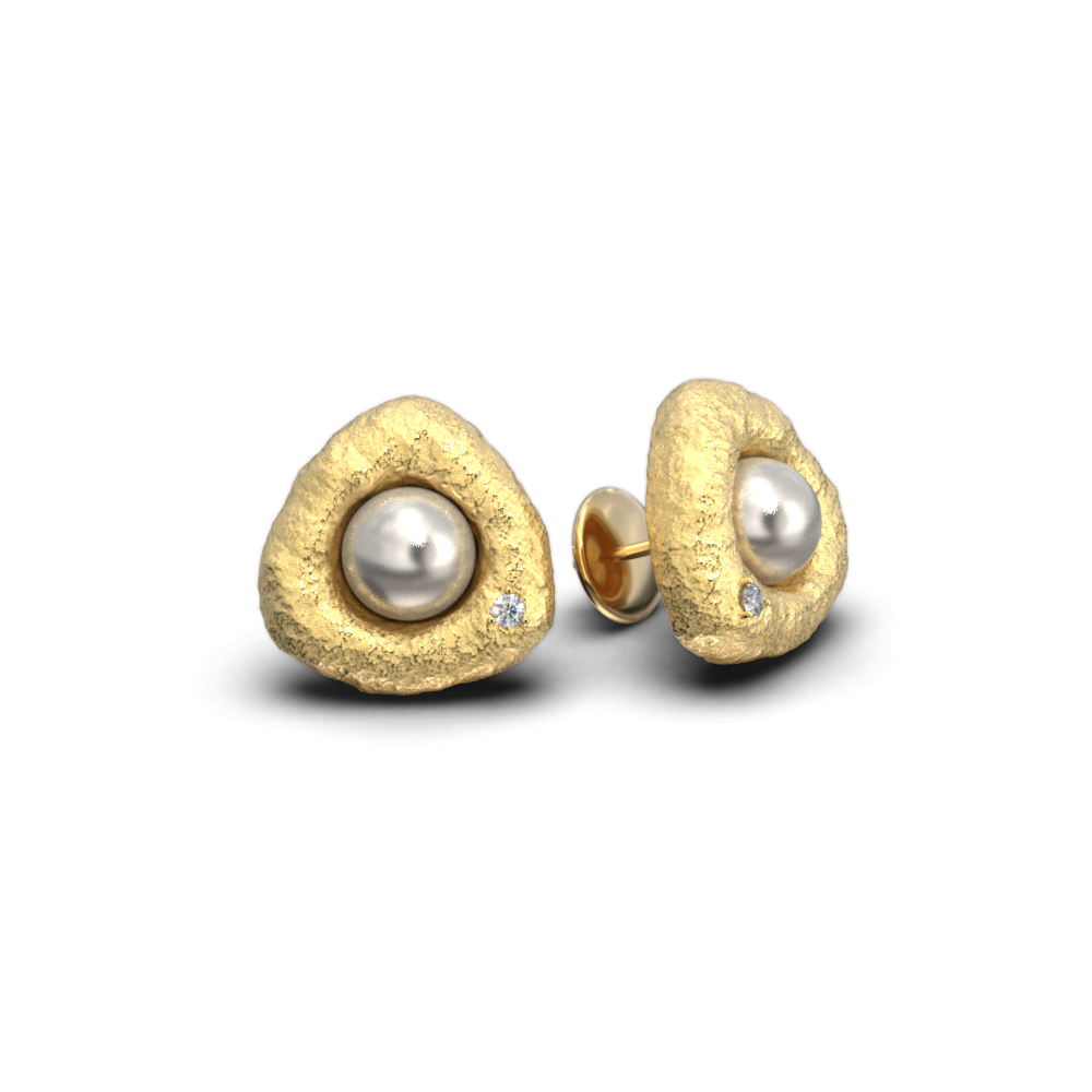 Pearl and Diamond Earrings Made in Italy - Oltremare Gioielli