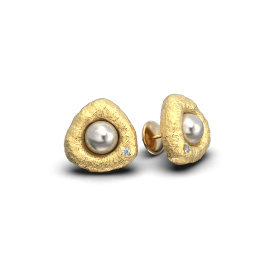 Pearl and Diamond Earrings Made in Italy - Oltremare Gioielli