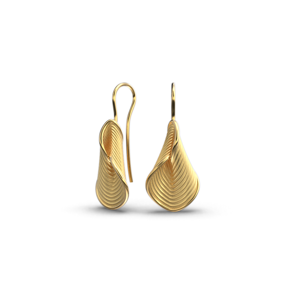 Tiny Elegant Gold Hook Earrings - Oltremare Gioielli