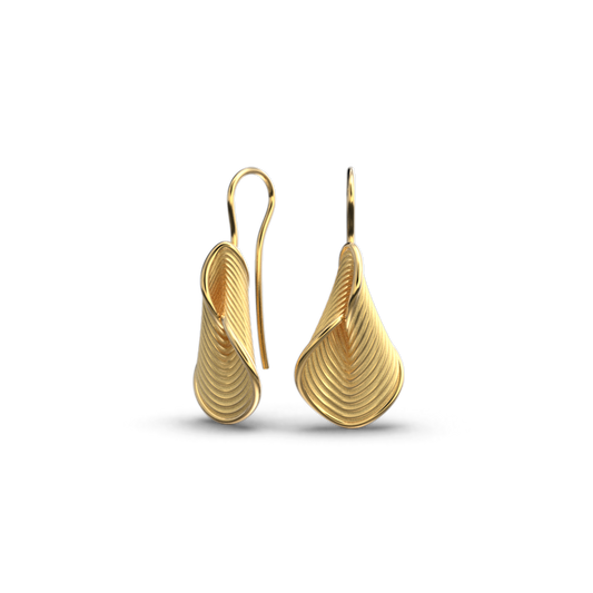 Tiny Elegant Gold Hook Earrings - Oltremare Gioielli