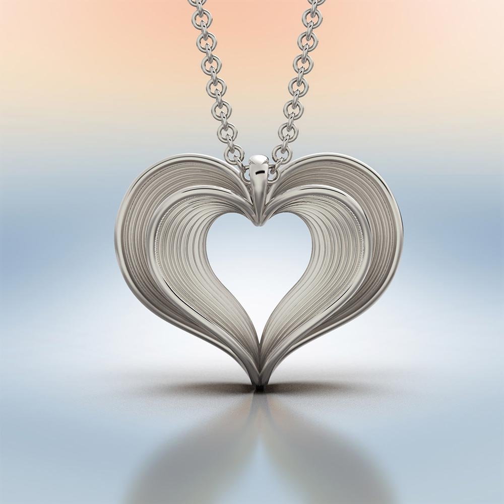 Gold Heart Pendant Necklace - Oltremare Gioielli