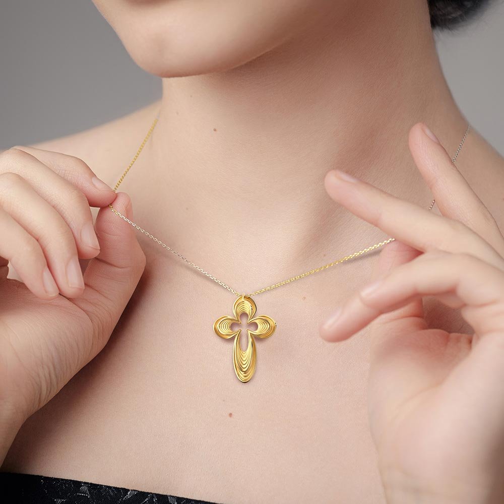 Elegant Cross Pendant Necklace - Oltremare Gioielli