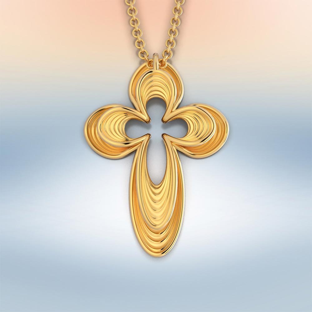 Elegant Cross Pendant Necklace - Oltremare Gioielli