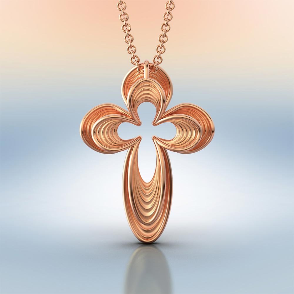 Elegant Cross Pendant Necklace - Oltremare Gioielli