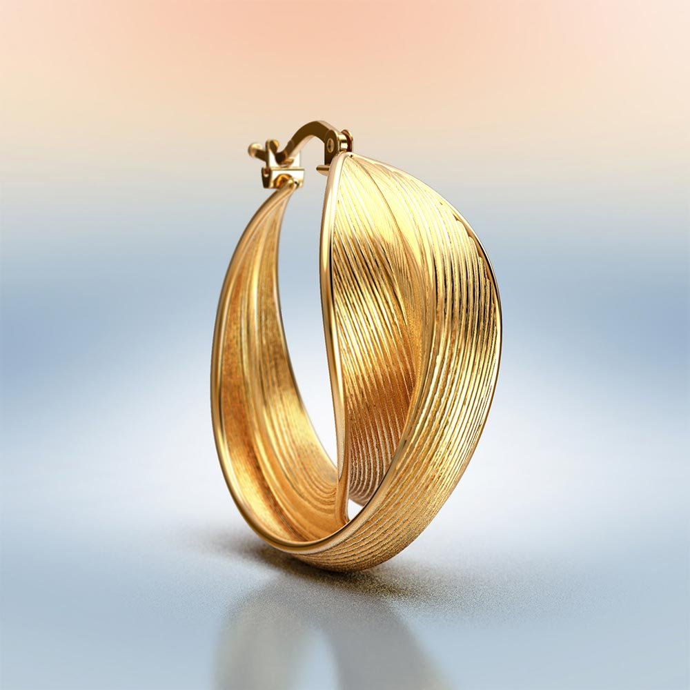 Elegant Gold Hoop Earrings in 14k - Oltremare Gioielli