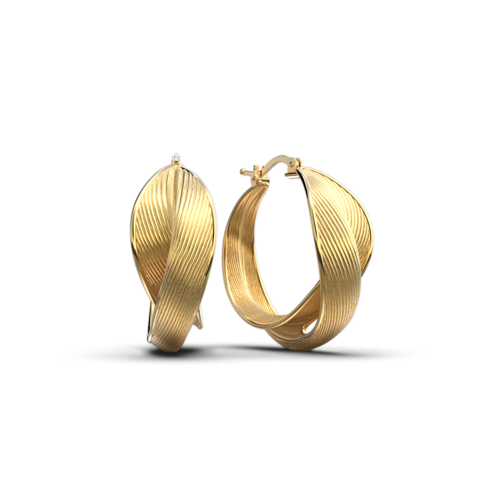 Elegant Gold Hoop Earrings in 14k - Oltremare Gioielli