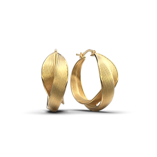 Elegant Gold Hoop Earrings in 14k - Oltremare Gioielli