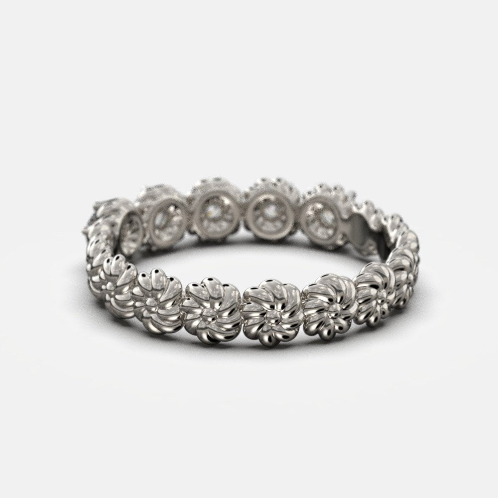 Eternity Gold Five Diamonds Ring - Oltremare Gioielli