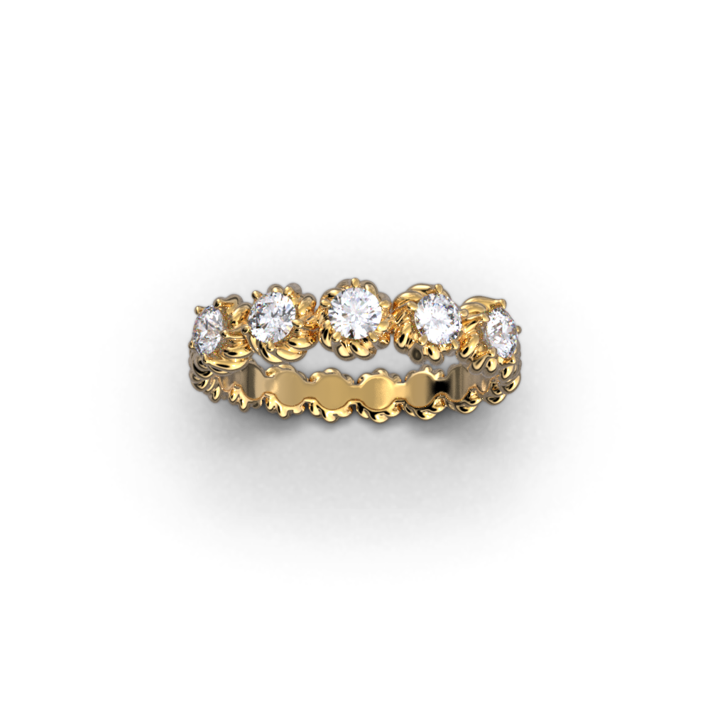 Eternity Gold Five Diamonds Ring - Oltremare Gioielli