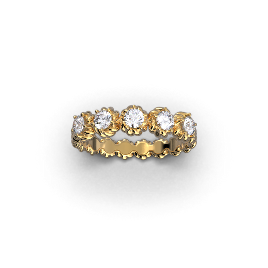 Eternity Gold Five Diamonds Ring - Oltremare Gioielli