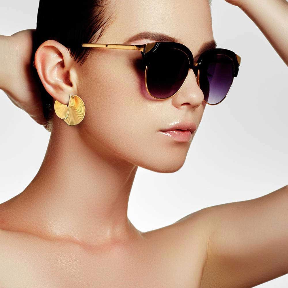 Stunning Gold Hoop Earrings - Oltremare Gioielli