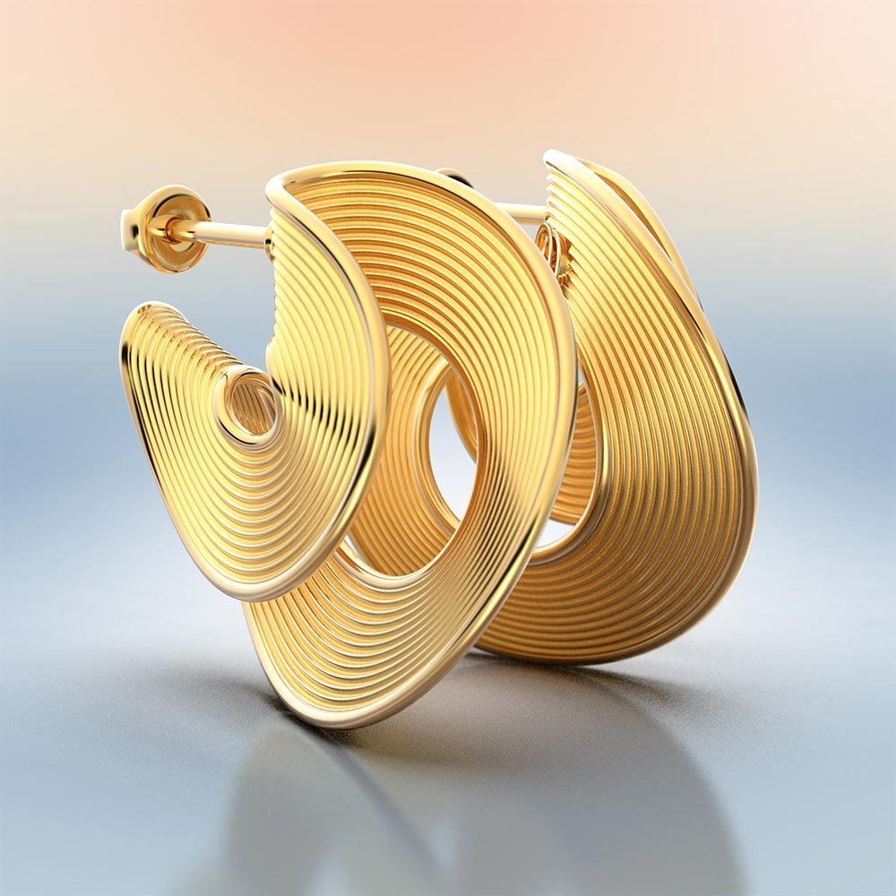 Stylish Gold Hoop Earrings - Oltremare Gioielli