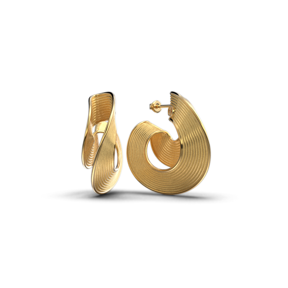 Stylish Gold Hoop Earrings - Oltremare Gioielli