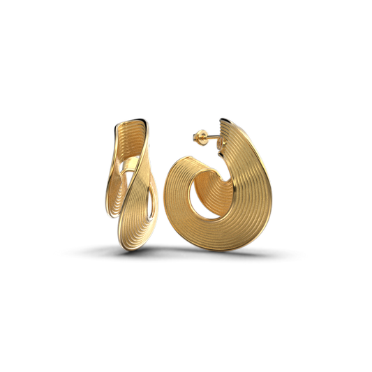 Stylish Gold Hoop Earrings - Oltremare Gioielli